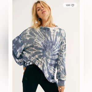NWOT Free People Best Catch Tie Dye Oversized Tee size small